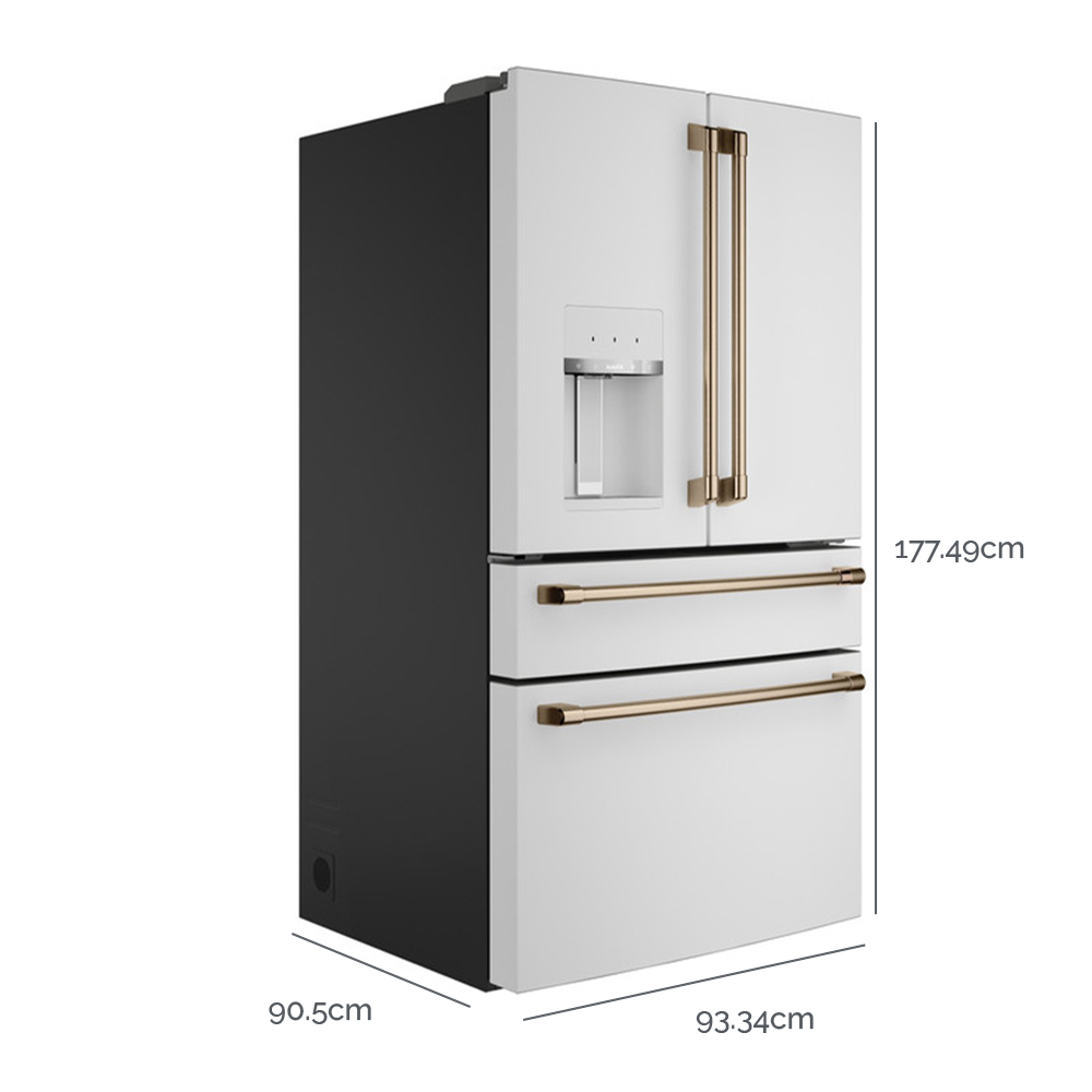 Café - Refrigeradora Inteligente 27.8 PCU con 4 Puertas y French Door - CVE28DP4NW2US