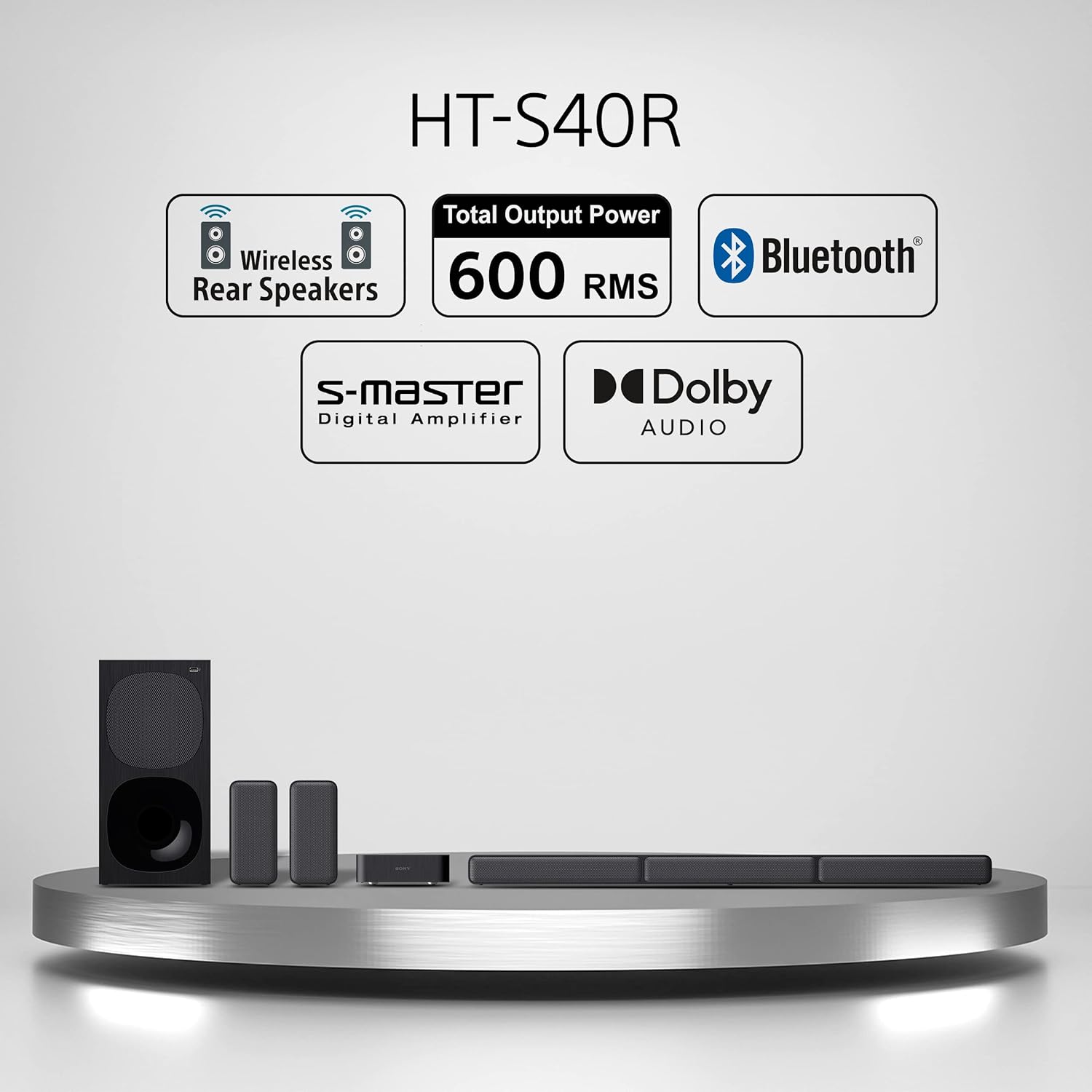 Sound Bar Home Theatre de 5.1 canales con parlantes posteriores inalámbricos  HT-S40R