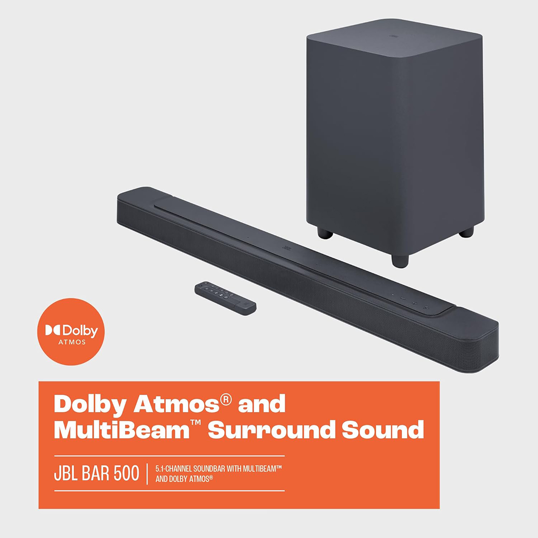 JBL - Barra de Sonido 5.1 Subwoofer Dolby Atmos - JBLBAR500PROBLKAM