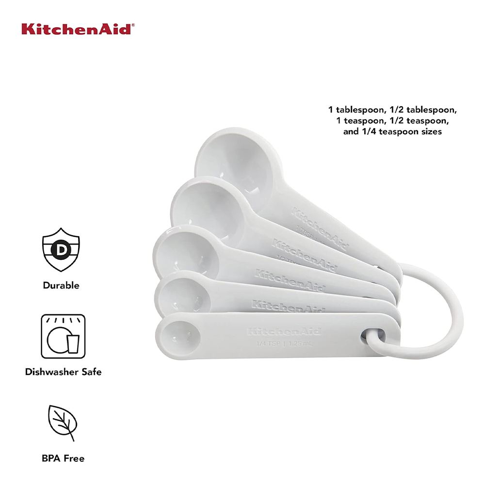 KitchenAid - Set de 5 Cucharas Medidoras Blancas - KQ057OHWHA