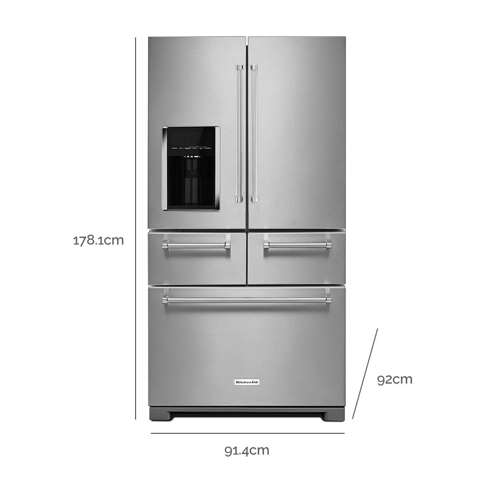 KitchenAid - Refrigeradora 25.8 PCU 36" con Puertas Múltiples - KRMF706ESS