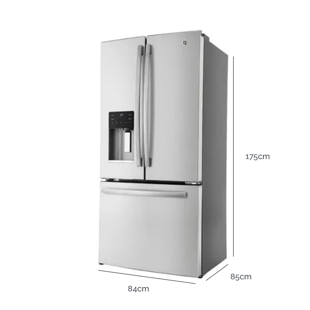 GE - Refrigeradora 25 PCU con French Door y Dispensadores - PFF25LYRCFS