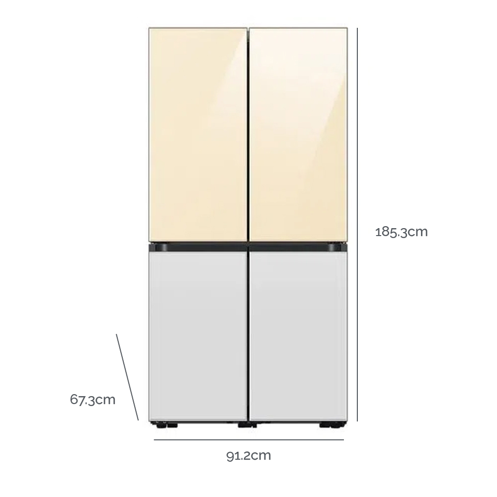 Samsung - Refrigeradora Bespoke 23 PCU con 4 Puertas y French Door - RF60A91R18D/AP